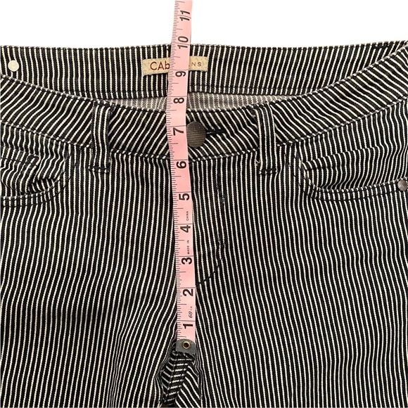 CABi #324 Johnny Crop Railroad Cropped Navy and White Striped Jeans 2 - Picture 13 of 13